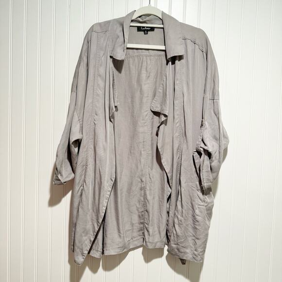 Lulus Lucky Break Light Gray Oversized Jacket Spring Summer Size Medium - Picture 2 of 7